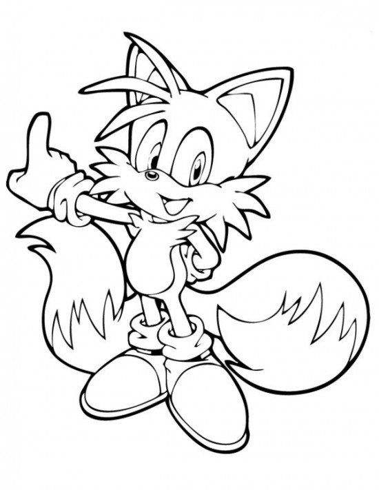 550x711 Sonic The Hedgehog Tails Pointing Coloring Page Miles Tails