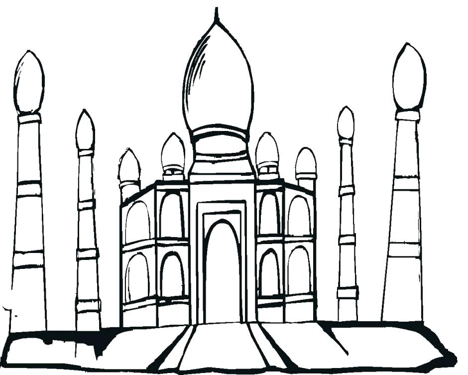 940x753 Taj Mahal Coloring Page Colouring Pages Kids Coloring Coloring