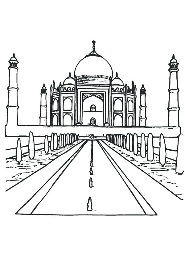 600x849 Taj Mahal Coloring Page