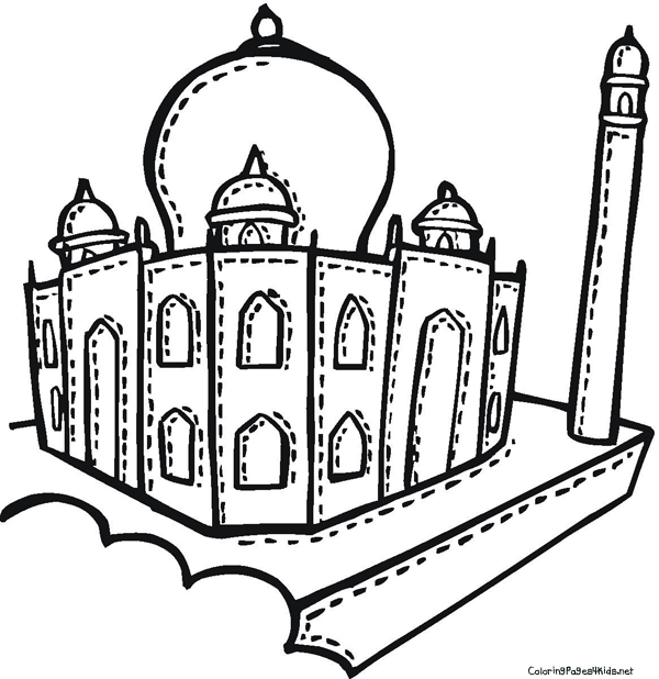 600x618 Taj Mahal Coloring Pages