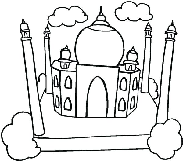 600x527 Taj Mahal Coloring Page