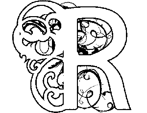 300x231 Illuminated R Coloring Page