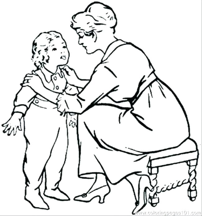 650x695 Child Coloring Page Child Coloring Page Mom Coloring Pages