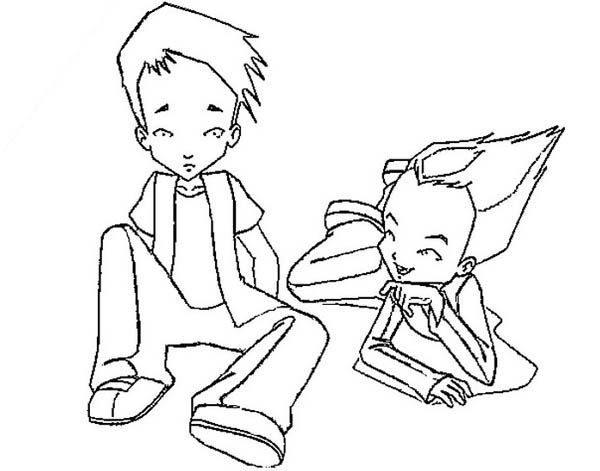 600x471 Code Lyoko Paul And Ulrich Talking Coloring Pages Batch Coloring