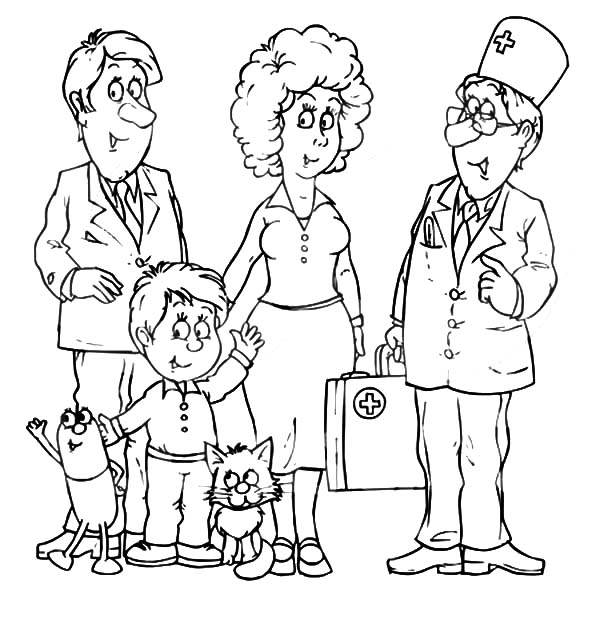 600x627 Doctor Talking With A Joint Family Coloring Pages Batch Coloring