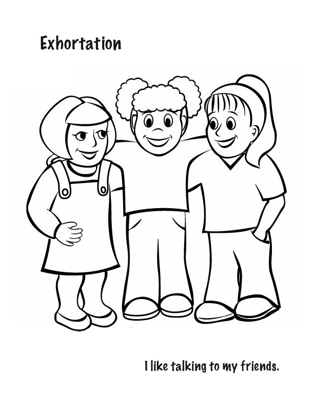 612x792 I Like Talking With My Friends Free Coloring Page Kids, Love