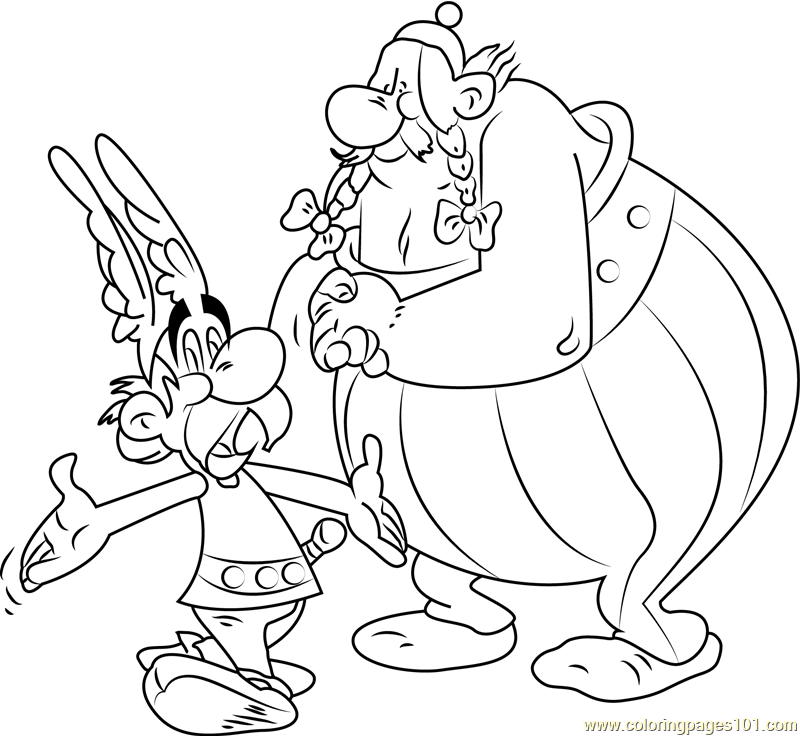 800x736 Asterix Talking With Obelix Coloring Page