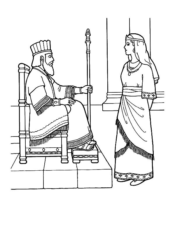 600x780 Queen Esther Talking To King Coloring Pages