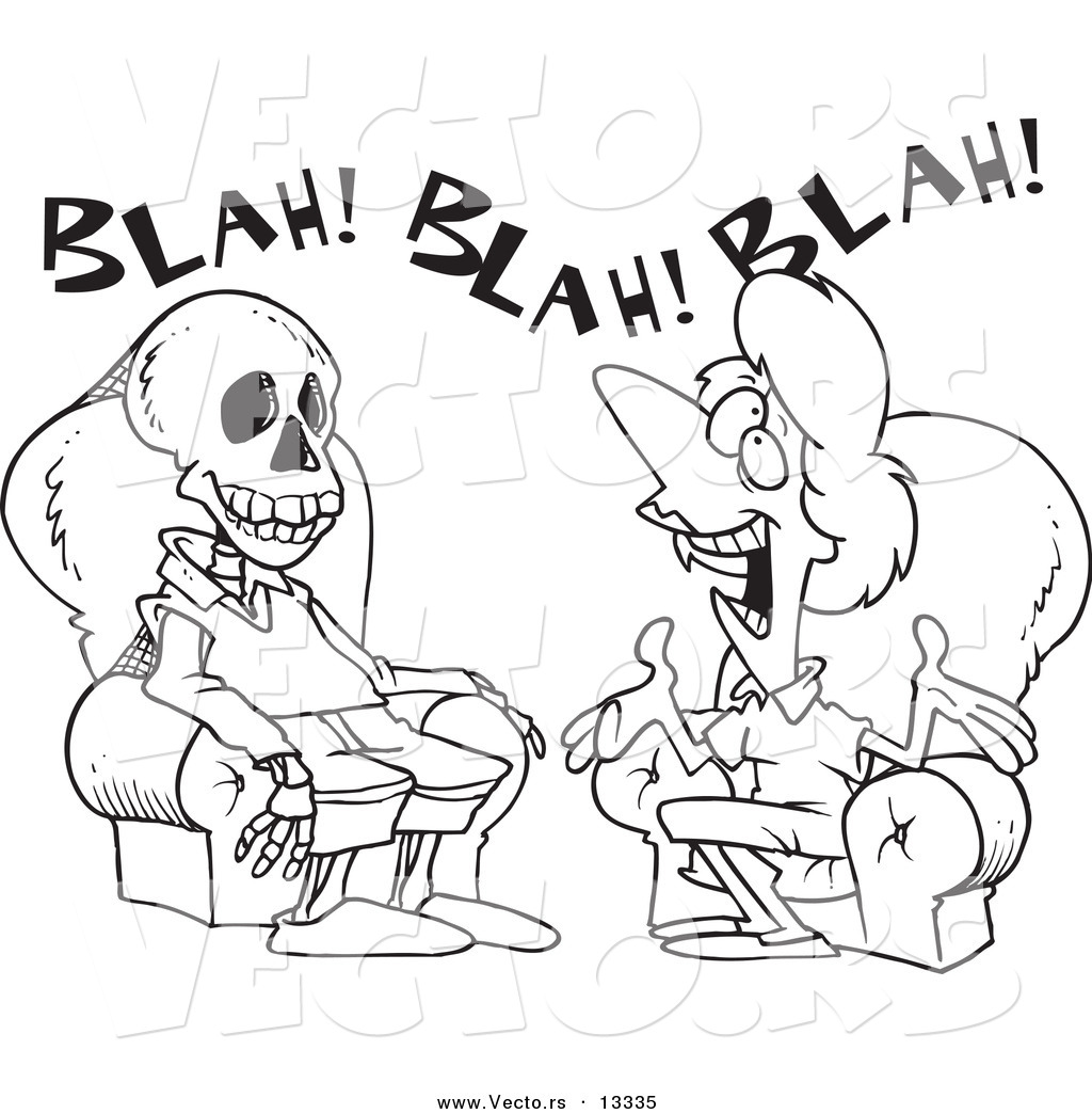 1024x1044 Vector Of A Cartoon Chatty Woman Talking A Man To Death
