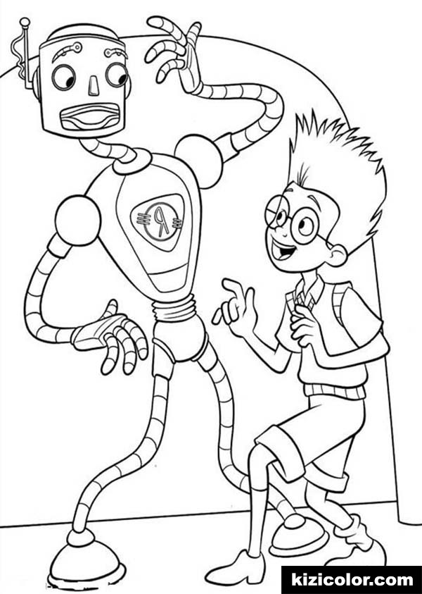 600x843 Carl The Robot Talking To Lewis In Meet The Robinsons Pages