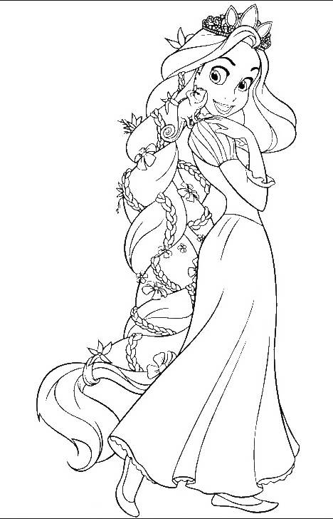 468x728 Tangled Beautiful Princess Rapunzel Coloring For Kids