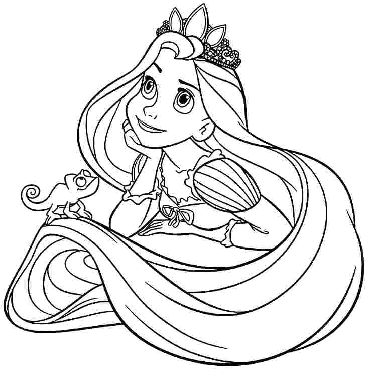733x739 Tangled Coloring Pages Printable Flynn Rider And Rapunzel Coloring