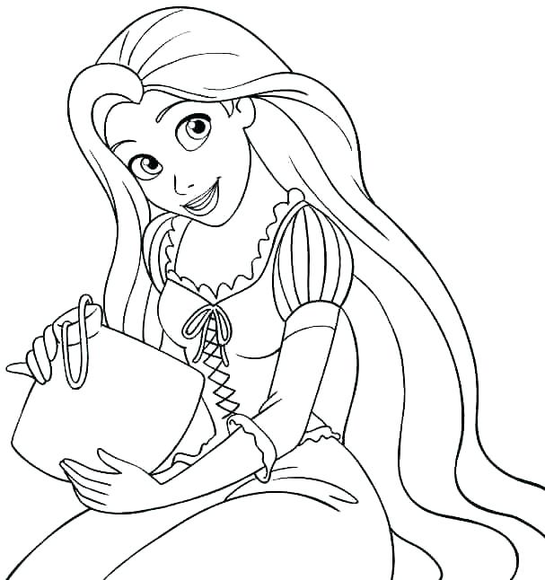 607x646 Rapunzel Coloring Page Princess Coloring Pages Face Tangled