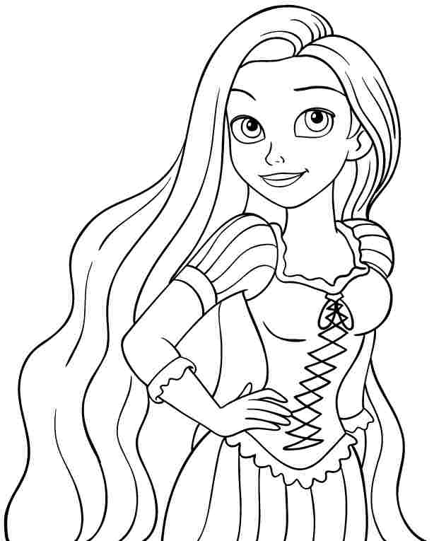 614x765 Rapunzel Coloring Pages