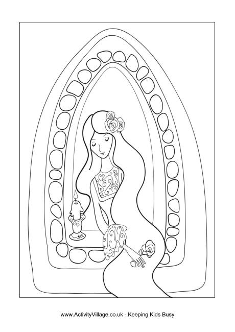460x650 Windows Rapunzel Tower Coloring Pages
