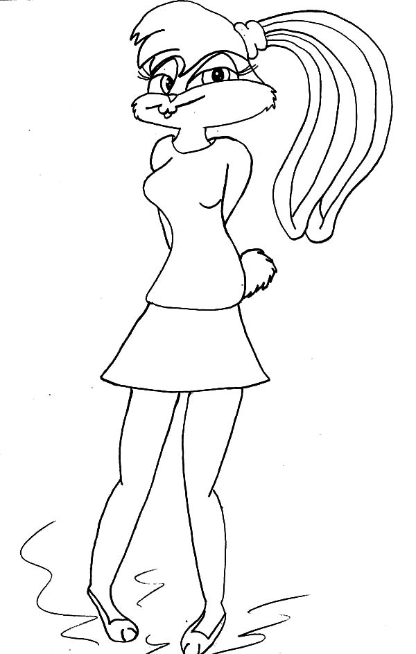 600x943 Lola Bunny Shy Girl Coloring Pages Lola Bunny Shy Girl Coloring