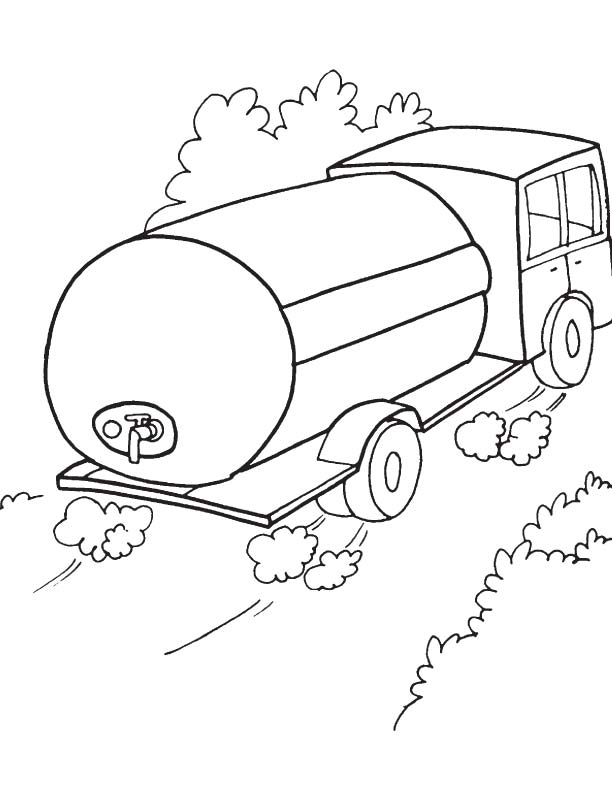 612x792 Water Tank Truck Coloring Page Download Free Water Tank Truck