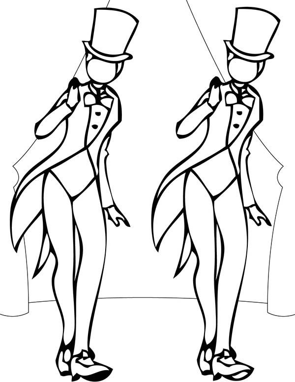 600x776 Two Girl Performing Tap Dance Coloring Page Two Girl Performing