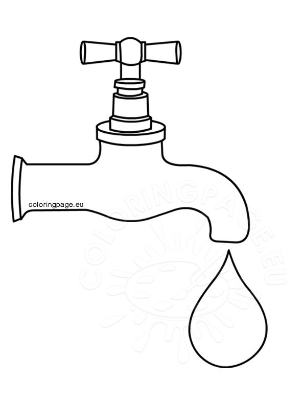 595x793 Water Tap Coloring Page