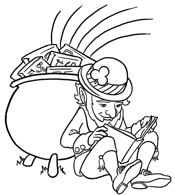 735x820 Gold Coloring Pages Tarantula Coloring Page Leprechaun With Pot