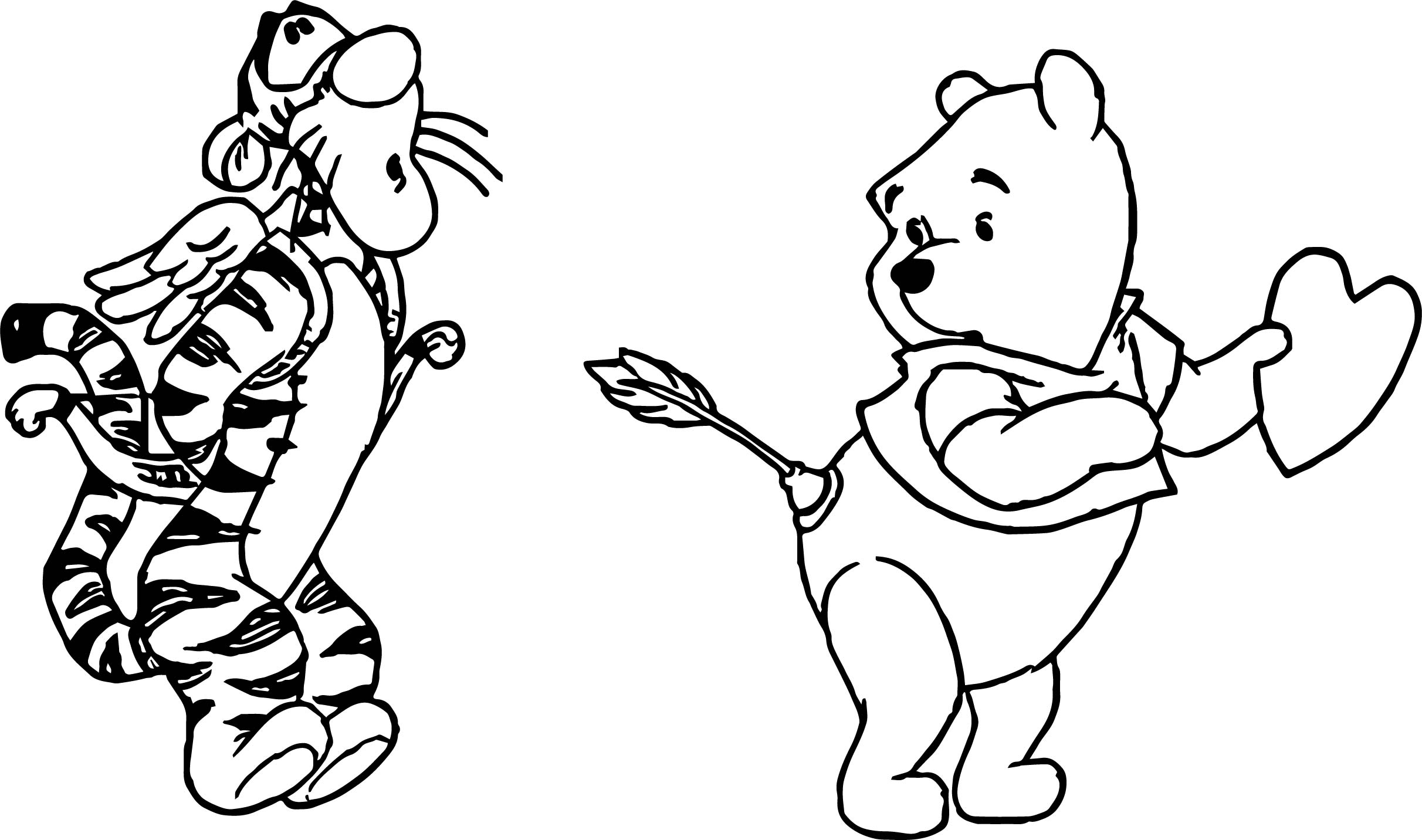 2424x1432 Pooh Tigger Cupid Wrong Target Arrow Coloring Page Wecoloringpage