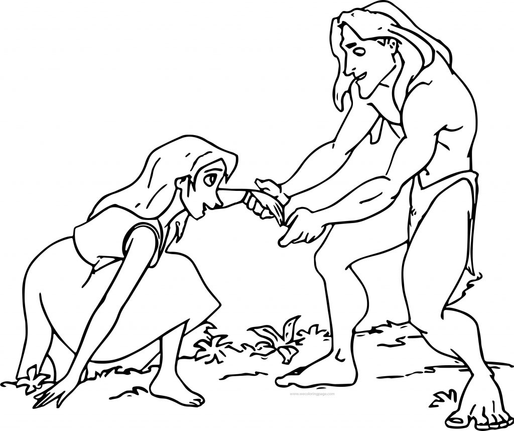 1024x858 Tarzan And Jane Help Coloring Pages Wecoloringpage