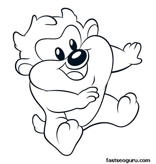524x551 Tasmanian Devil Coloring Pages Baby Devil Cartoon Coloring Pages