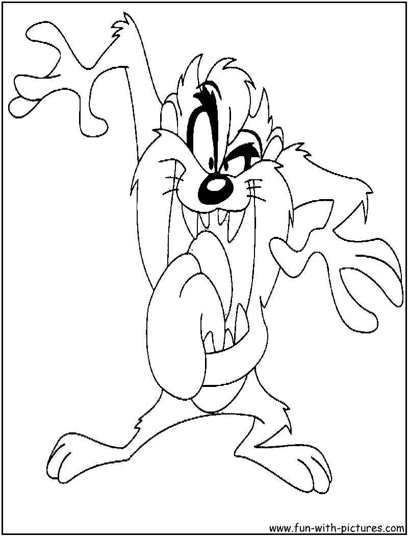 800x1050 Taz Tasmanian Devil Coloring Page
