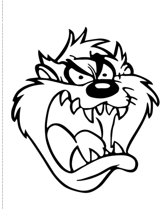 659x856 Face Of Tasmanian Devil Coloring Pages