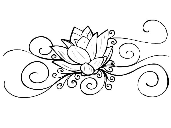 600x450 Lotus Flower Tattoo Coloring Pages Batch Pertaining To Decor