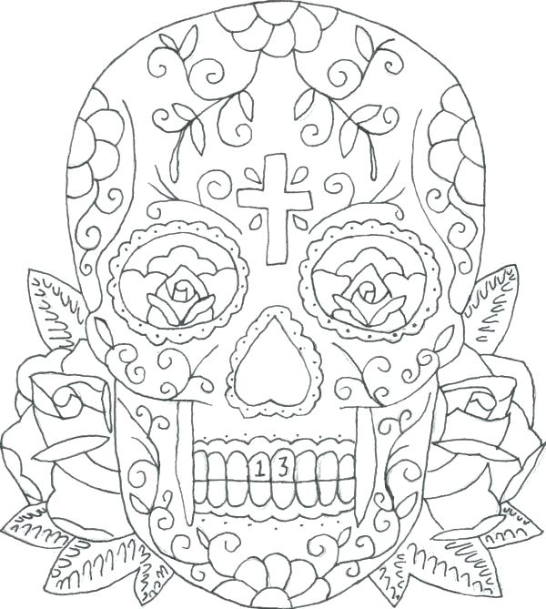 600x669 Tattoos Coloring Pages Coloring Pages Of Skulls Printable Coloring