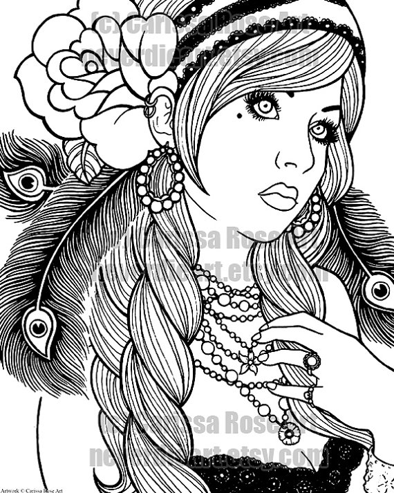 570x713 Digital Download Print Your Own Coloring Book Outline Page