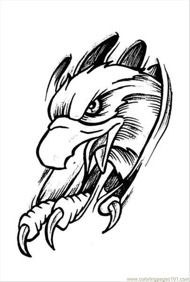 650x962 Eagles Tattoo Design Prev Coloring Page