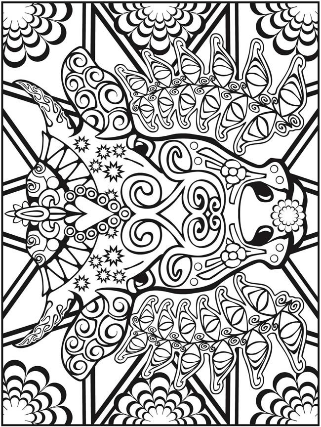 650x864 Dover Publications Creative Haven Animal Calaveras Coloring Book