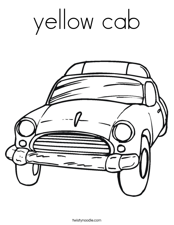 685x886 Yellow Cab Coloring Page