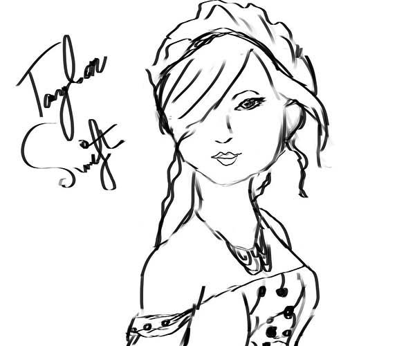 600x500 Taylor Swift Photo With Autograph Coloring Page Color Luna