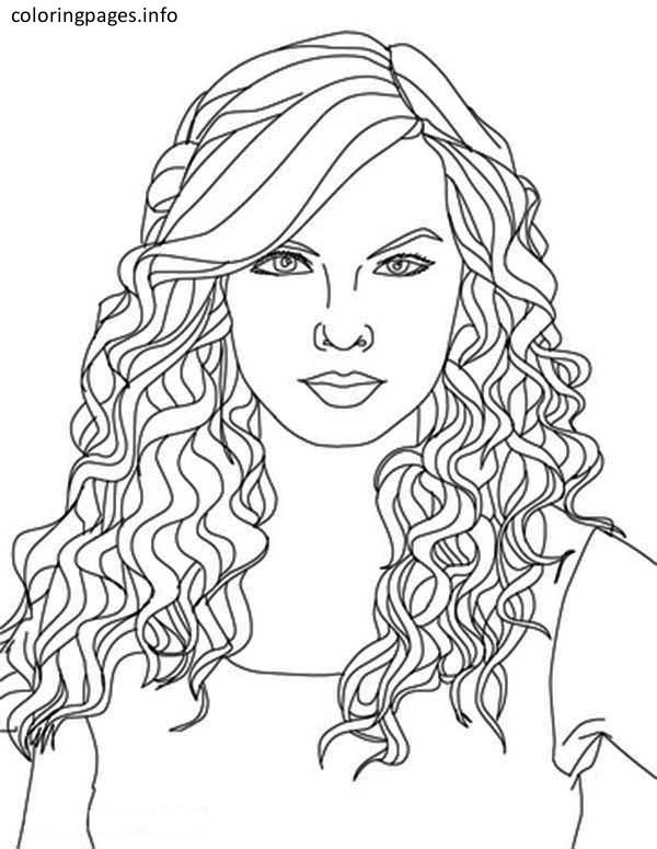 600x775 Easy Taylor Swift Coloring Pages