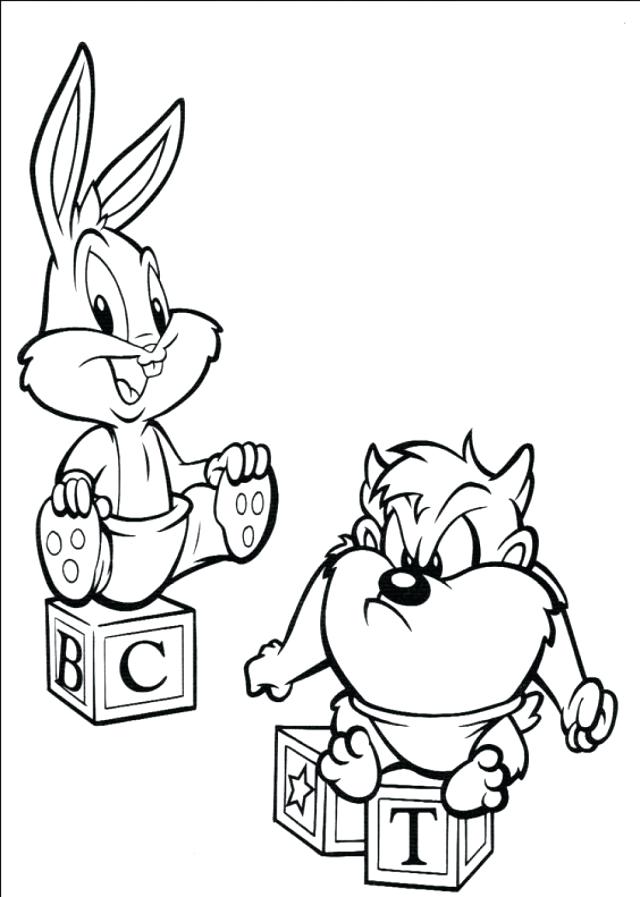640x897 Devil Coloring Baby Bunny Coloring Pages Baby Tunes Bugs Bunny