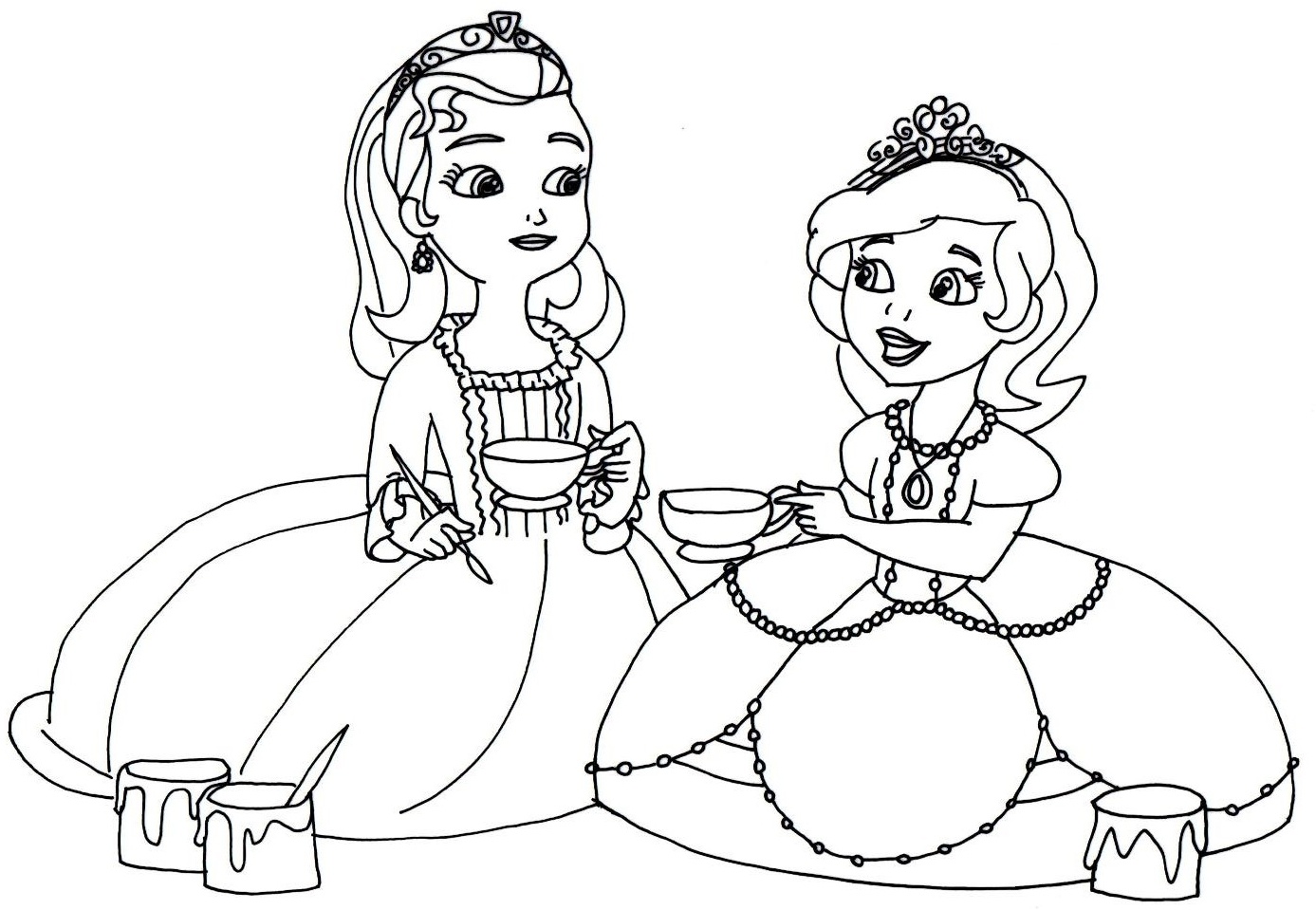 1387x959 Tea Party Coloring Pages Coloringsuite Com With Qqa Me