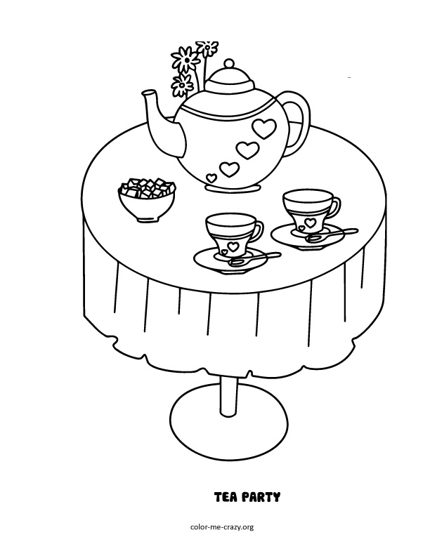 612x792 Tea Party Coloring Pages