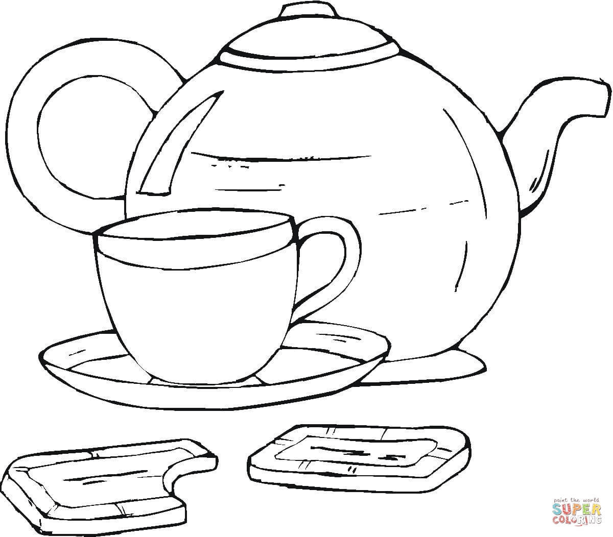 1200x1052 Tea Cup Coloring Page Free Printable Pages Noticeable