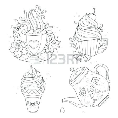450x450 Tea Cup Coloring Page