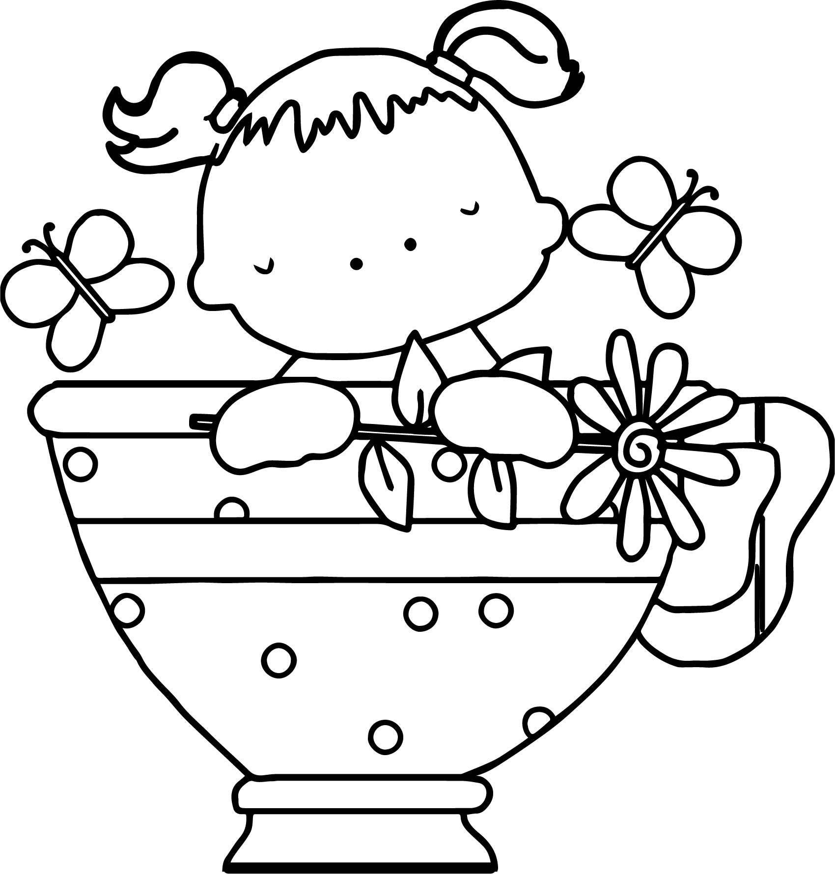 1700x1779 Baby Girl Tea Cup Butterfly Coloring Page Wecoloringpage