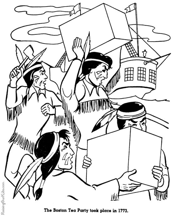 564x690 Coloring Pages Of The Boston Tea Party Boston Tea Party Coloring