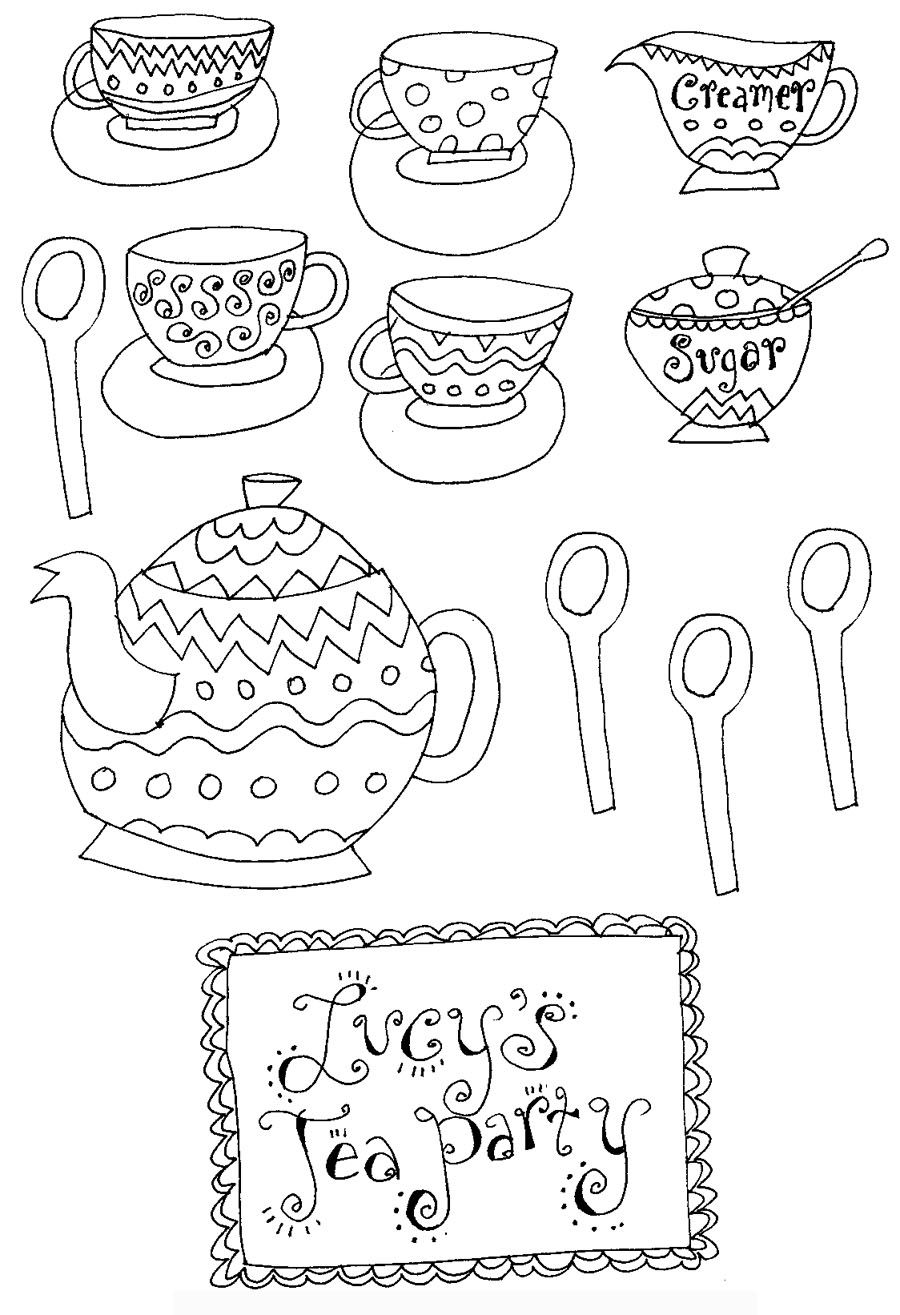 900x1315 Tea Party Coloring Pages