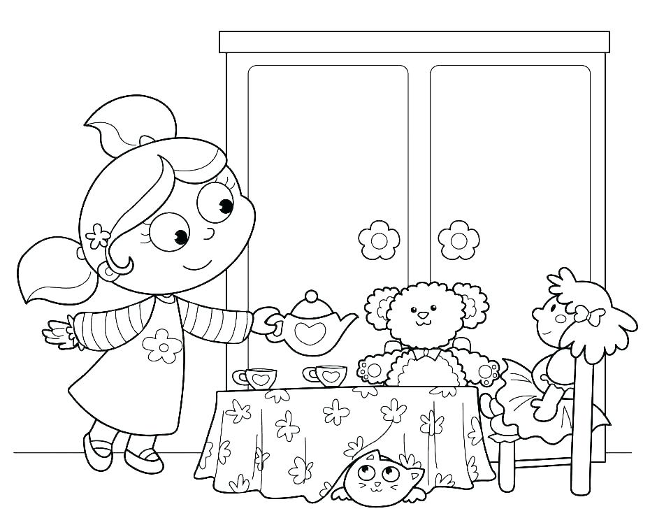 940x751 Tea Party Coloring Pages