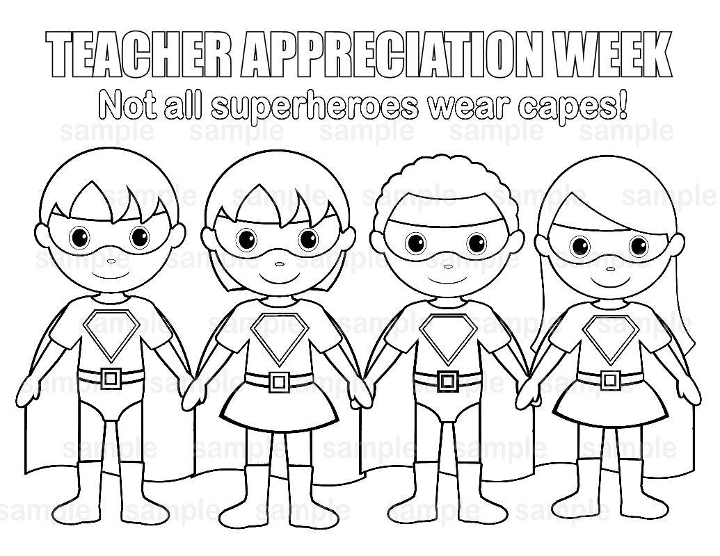 1035x800 Instant Download Printable Superhero Teacher