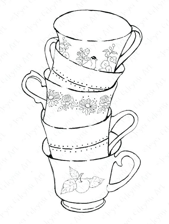 570x756 Tea Cup Coloring Page Tea Cups Coloring Pages Adults Google Search