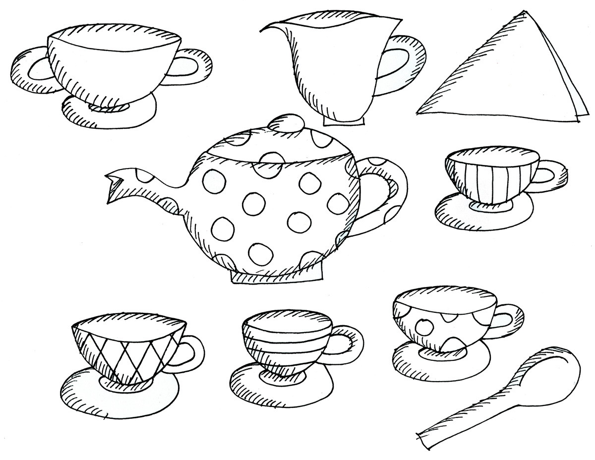 1200x928 Coloring Tea Cup Coloring Page