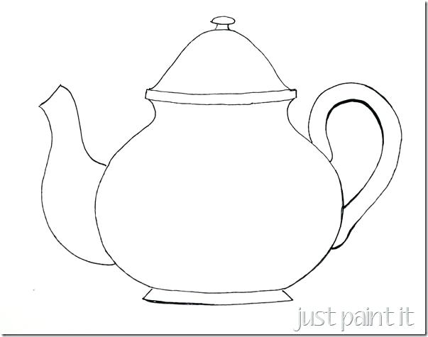 603x475 Digital Coloring Pages Digital Coloring Pages Teapot Printable